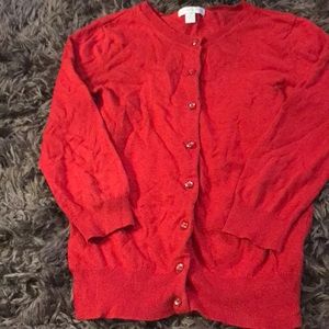 Red NY&C 3/4 sleeve cardigan, rhinestone details